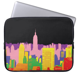 Urban Skyline: Nachtruinendekor. Laptopschutzhülle
