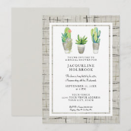 Urban Spanish Hacienda Watercolor Cactus Succulent Einladung