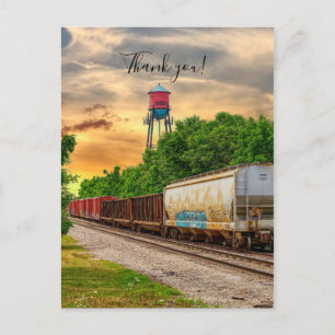 Urban Steam Punk Sunset Danke Postcard Postkarte