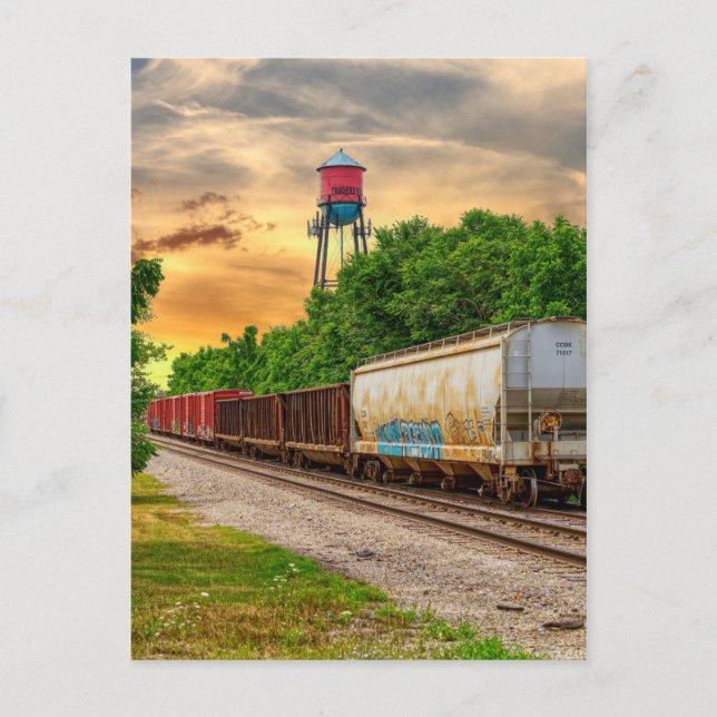 Urban Steam Punk Sunset Postcard Postkarte (Vorderseite)