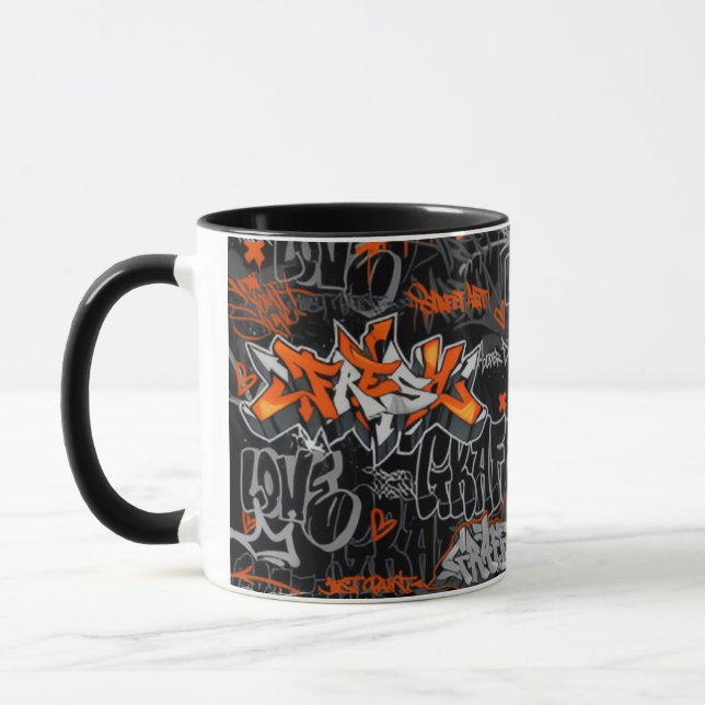 Urban Street Art Graffiti Collage  Tasse (Links)