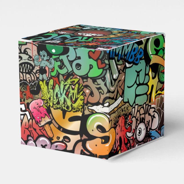 Urban Street art Graffiti-Zeichen Muster Geschenkschachtel (Vorderseite)