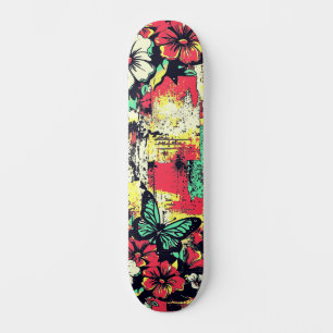 Urban Street Art Inspiriert Girly Floral Butterfly Skateboard