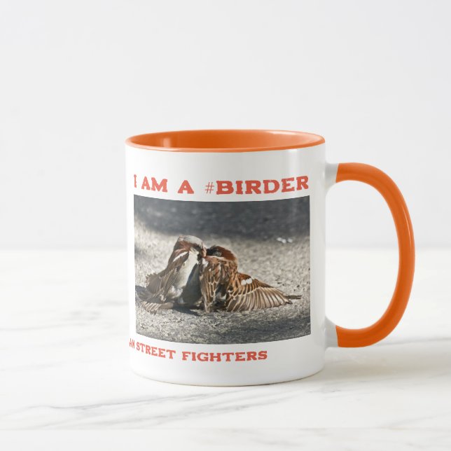Urban Street Fighters House Sparrows Vogelbeobacht Tasse (Rechts)