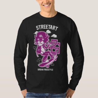 Urban Streetart - Katze auf dem Skiboard T-Shirt