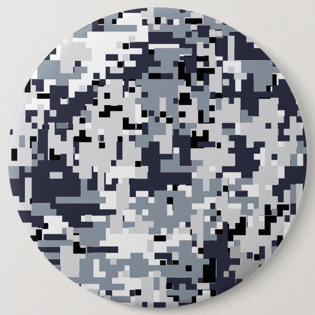 Urban Style Silver Digital Camouflage Button (Vorderseite)
