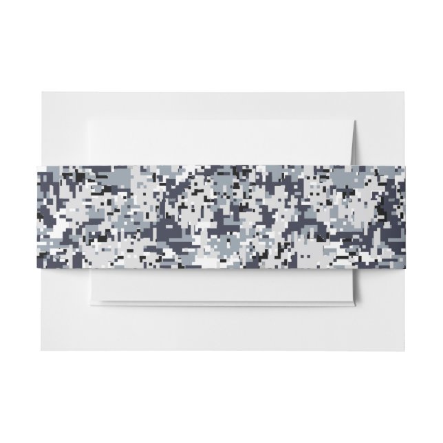 Urban Style Silver Digital Camouflage Einladungsbanderole (Vorderseite Beispiel)