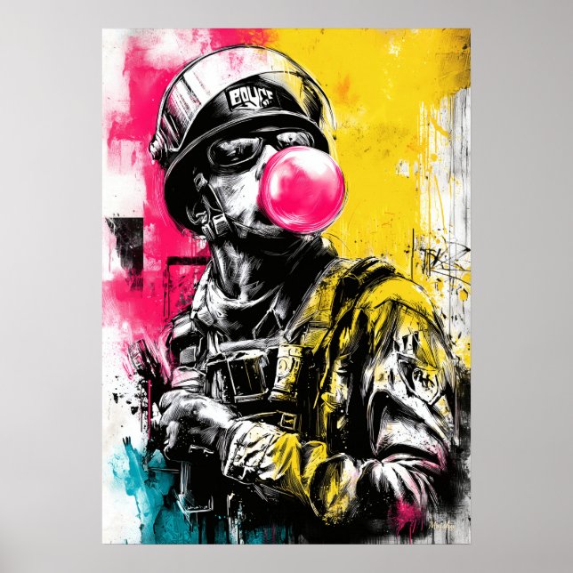 Urban Tactical Figure With Bubblegum Contemporary  Poster (Vorne)