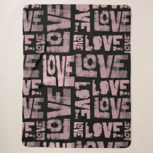 Urban Throw Blanket - Liebe Graffiti - Pink Black
