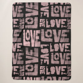 Urban Throw Blanket - Liebe Graffiti - Pink Black Sherpadecke