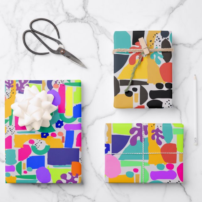 Urban Tropical Wrapping Paper Geschenkpapier Set (Vorderseite)