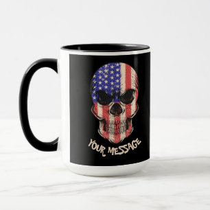 Urban Warrior Amerikanischer Schädel Deine Textnac Tasse