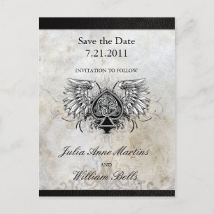 Urban Winged Celtic Knot Save the Date Postkarten