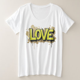 Urbane Liebe blühen Große Größe T-Shirt