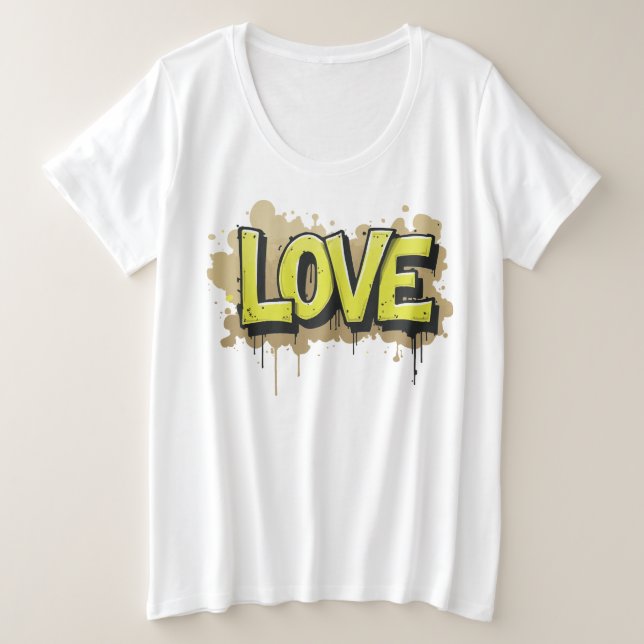 Urbane Liebe blühen Große Größe T-Shirt (Design vorne)