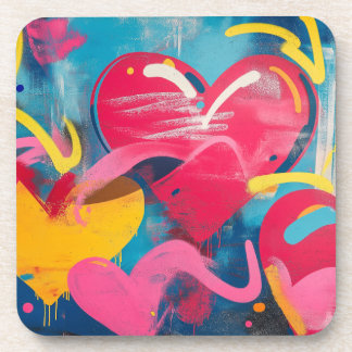 Urbane Liebe: Graffiti Hearts Getränkeuntersetzer