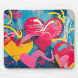 Urbane Liebe: Graffiti Hearts Mousepad