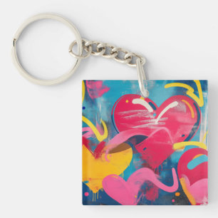 Urbane Liebe: Graffiti Hearts Schlüsselanhänger