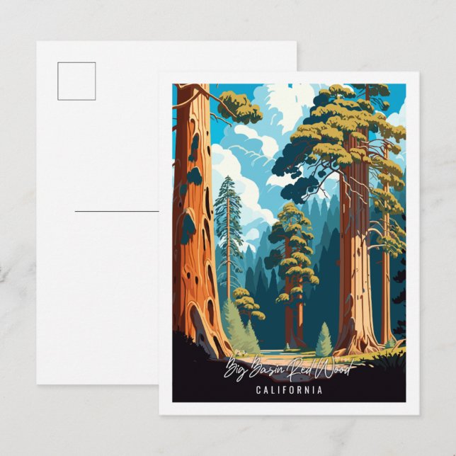 Urbane Reisemodelle aus Red Wood Big Basin Postkarte (Vorne/Hinten)