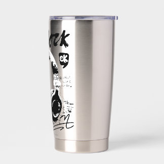 Urbane Retro-Kopfhörer-Vibe-Illustration Thermobecher