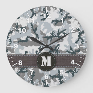 Urbane Tarnung Große Wanduhr