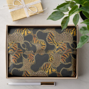 Urbaner Barock Goldketten Tierprint Seidenpapier