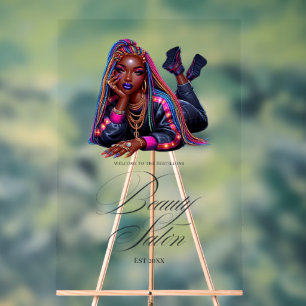 Urbaner Chic Hip Hop Schönheitssalon Willkommen Acrylschild