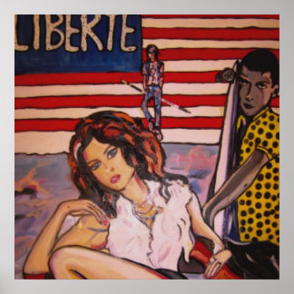 Urbaner Glamour: Moderne PopArt-Porträt Poster