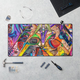 Urbaner Neon-Graffiti-Maximalist-Schreibtischunter Schreibtischunterlage