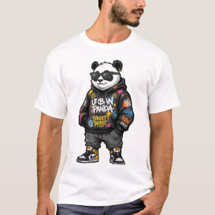 Urbaner Panda Street Beast Graffiti Hoodie Cartoon T-Shirt