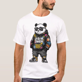 Urbaner Panda Street Beast Graffiti Hoodie Cartoon T-Shirt
