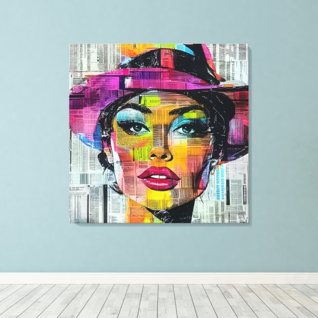 Urbaner Pop Art Canvas Leinwanddruck (Insitu (Holzboden))