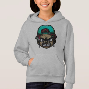 Urbaner Rebell: Graffiti Style Gesicht Hoodie