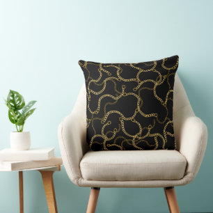 Urbaner Streetstyle Goldketten Muster Kissen