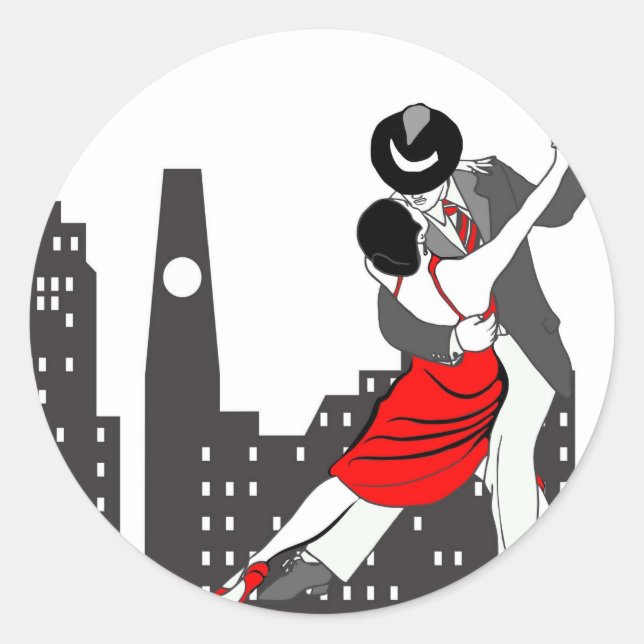 Urbaner Tango Runder Aufkleber (Vorderseite)