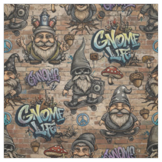 Urbanes Gnom-Tattoo-Muster-Stoff Stoff