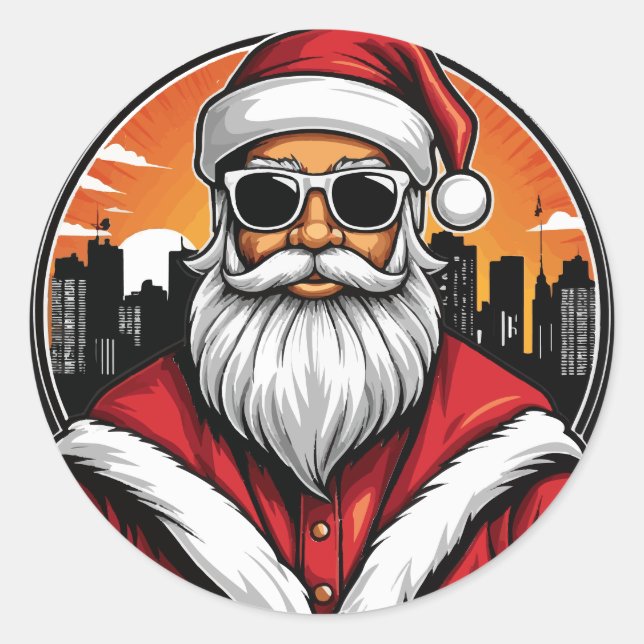 UrbanSanta 1 Runder Aufkleber (Vorderseite)