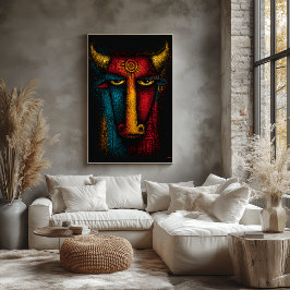 Urbüffel-Totem Abstracte Kunst – Expressionismus Poster