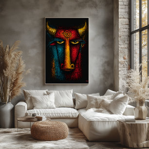 Urbüffel-Totem Abstracte Kunst – Expressionismus Poster