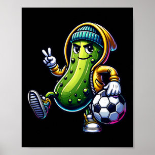 Urbyn Pickle Fußballspieler Coole Cartoon-Vibes  Poster