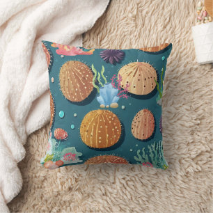 Urchin Coral Print Kissen