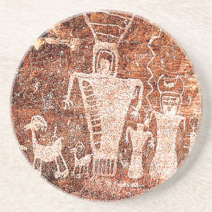 Ureinwohner-alte Astronauten-Petroglyphe Untersetzer
