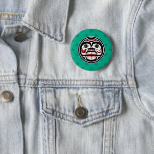 Ureinwohner Amerikanisch Rot Schwarz Haida Tränens Button