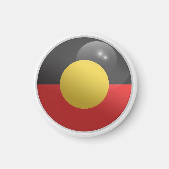 Ureinwohner Glänzender Kreis Flagge Magnet (Vorne)