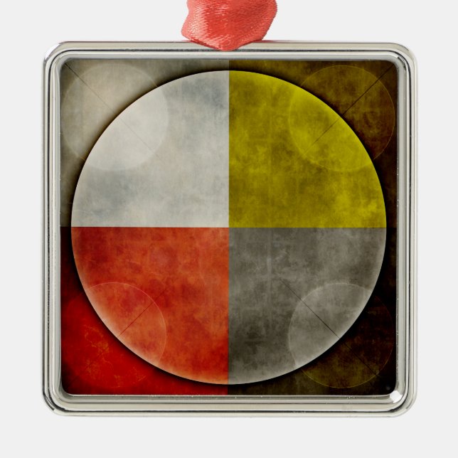 Ureinwohner-heiliges Band Silbernes Ornament (Vorne)