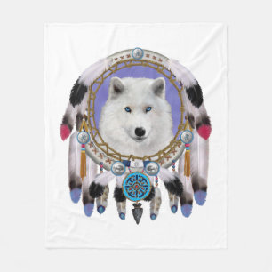 Ureinwohner Indischer Wolf Geist Fleecedecke