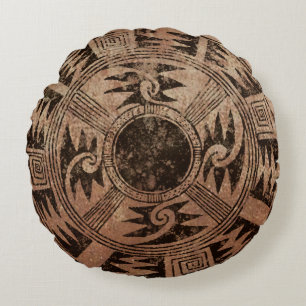 Ureinwohner-Korbentwurf Rundes Kissen