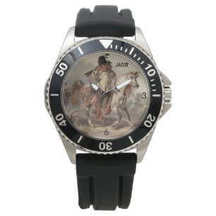 Ureinwohner-Krieger zu Pferd Armbanduhr