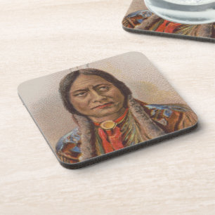 Ureinwohner: Lakota Sitting Bull, rauchend Annonce Getränkeuntersetzer