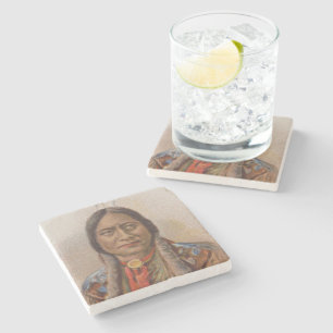 Ureinwohner: Lakota Sitting Bull, Werbeplakat für  Steinuntersetzer